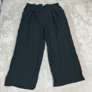 Halara Pants Womens XL Petite Black Elastic Waist High Rise Wide Leg Flare Comfy